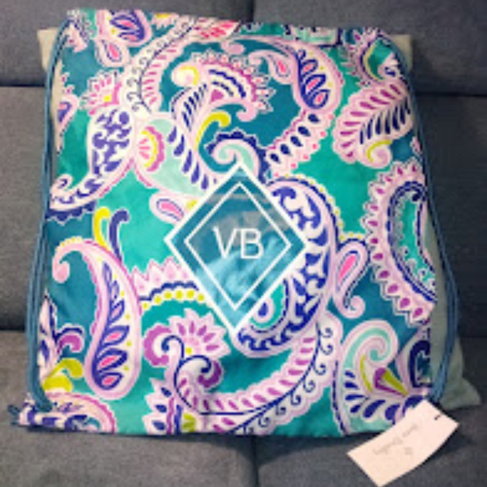 NWT Vera Bradley Drawstring Backpack Waikiki Paisley